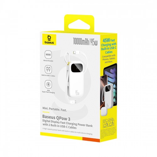 Портативный внешний аккумулятор Baseus EnerFill FC31 10000mAh 45W White (P10082102213-00)