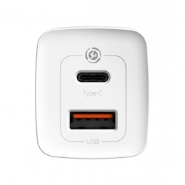 Адаптер питания Baseus GaN2 Lite Quick ChargerC+U 65W EU White (CCGAN2L-B02)