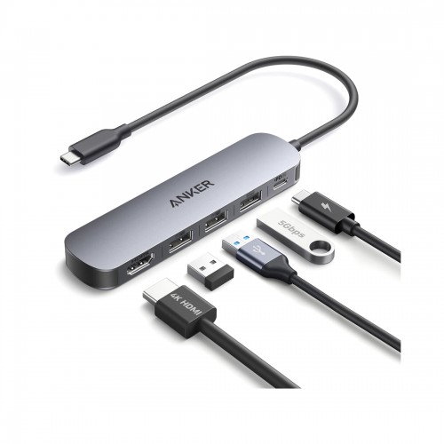 Концентратор Anker USB-C (5-in-1, 4K HDMI) (A8357HA0) Серый
