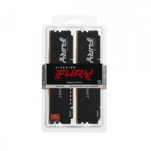 Комплект модулей памяти Kingston FURY Beast Black KF560C30BBEK2-32 DDR5 32GB (Kit 2x16GB) 6000MHz