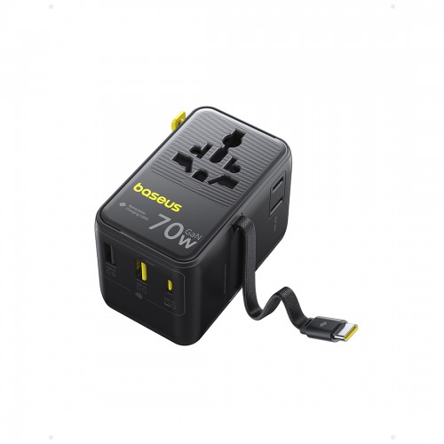 Адаптер питания Baseus EnerCore CG11 Universal Travel Adapter 70W 2AC+2U+2C Cosmic Black