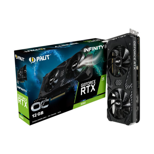 Видеокарта, PALIT, RTX3060 INFINITY 2 OC (4710562245790), (NE63060U19K9-PG190L), GDDR6, 192bit, 3-DP, HDMI, 247.3*111.9*40.8 мм, Цветная коробка