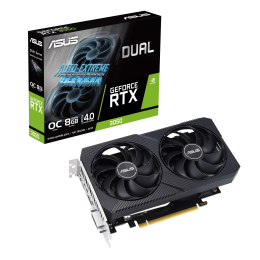 Видеокарта ASUS GeForce RTX  3050 8Gb DUAL V2 OC Edition GDDR6 128bit 1xHDMI 1xDP 1xDVI DUAL-RTX3050-O8G-V2