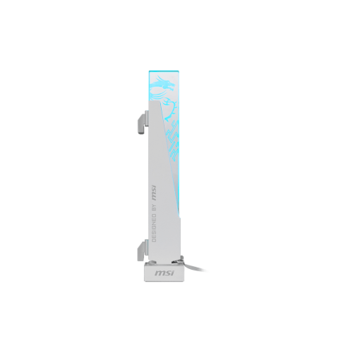 Вертикальный ARGB держатель Видеокарты MSI MPG ARGB GRAPHICS CARD STAND 3-pin ARGB 310g 8 mm tempered glass + SPCC + ABS White