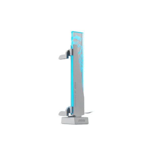 Вертикальный ARGB держатель Видеокарты MSI MPG ARGB GRAPHICS CARD STAND 3-pin ARGB 310g 8 mm tempered glass + SPCC + ABS White