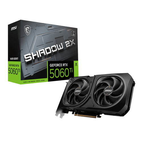 Видеокарта MSI GeForce RTX 5060 Ti 16G SHADOW 2X PLUS, 16Gb GDDR7 128-bit HDMI 3xDP G506T-16S2P