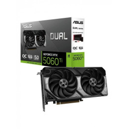 Видеокарта ASUS DUAL-RTX5060TI-O16G, 16Gb GDDR7, 128 Bit, 4608 CUDA, HDMI, DP, BOX