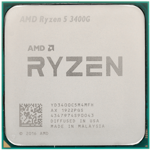 Процессор AMD Ryzen 5 3400G 3,7ГГц (4,2ГГц Turbo) AM4, 12nm, 4/8/11, L2 2Mb, L3 4Mb, 65W, with Radeon™ RX Vega 11 Graphics, OEM