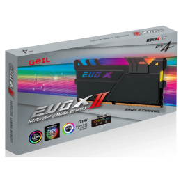 Оперативная память 16GB GEIL DDR4 3200MHz UDIMM PC4-25600 3200MHz 16-20-20-40 EVO X II Black с RGB подсветкой 16-20-20-40 GEXSB416GB3200C16BSC Retail Pack
