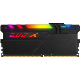 Оперативная память 16GB GEIL DDR4 3200MHz UDIMM PC4-25600 3200MHz 16-20-20-40 EVO X II Black с RGB подсветкой 16-20-20-40 GEXSB416GB3200C16BSC Retail Pack