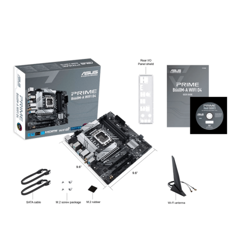 Материнская плата ASUS PRIME B660M-A WIFI D4, LGA1700 4xDDR4 4xSATA3 2xM.2 RAID 2xHDMI DP mATX
