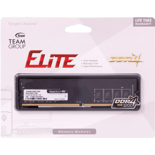 Оперативная память 8GB 3200MHz DDR4 Team Group ELITE PC4-25600 CL22 TED48G3200C2201