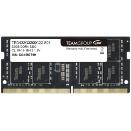Оперативная память для ноутбука 32GB DDR4 3200Mhz Team Group ELITE PC4-25600 CL22 SO-DIMM TED432G3200C22-S01