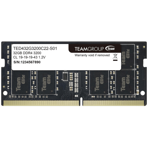 Оперативная память для ноутбука 32GB DDR4 3200Mhz Team Group ELITE PC4-25600 CL22 SO-DIMM TED432G3200C22-S01