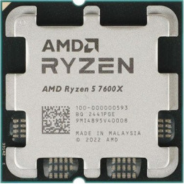 Процессор AMD Ryzen 5 7600X 4,7Гц (5,3ГГц Turbo) Zen4 6-ядер 12-потоков, 6MB L2, 32MB L3, 105W-142W, AM5, OEM, 100-000000593