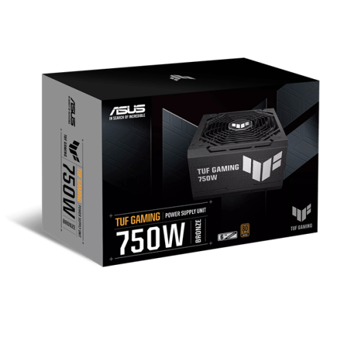Блок питания ASUS 750W, TUF Gaming 750W Bronze, Non Modular, ATX, 80+ BRONZE, КПД 89%, Fan 135mm, Черный, TUF-GAMING-750B