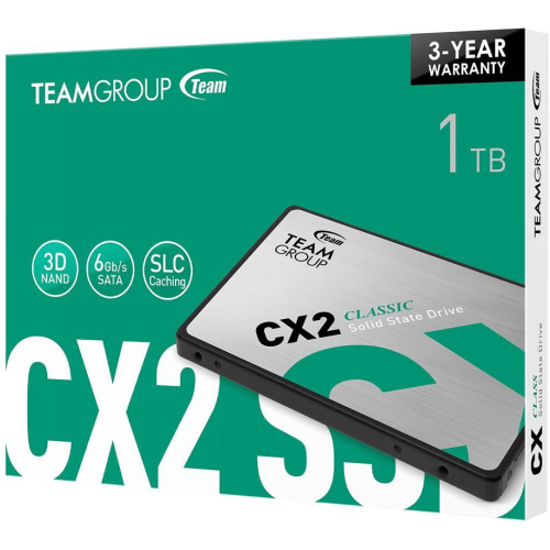 Твердотельный накопитель 1000GB SSD TeamGroup CX2 2.5” SATA3 R540Mb/s, W490MB/s T253X6001T0C101