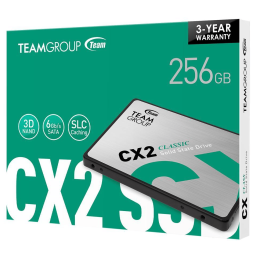 Твердотельный накопитель  256GB SSD TeamGroup CX2  2.5” SATA3 R520Mb/s, W430MB/s T253X6256G0C101