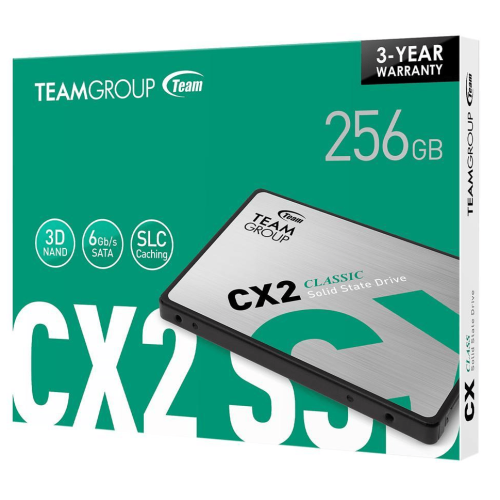 Твердотельный накопитель 256GB SSD TeamGroup CX2 2.5” SATA3 R520Mb/s, W430MB/s T253X6256G0C101