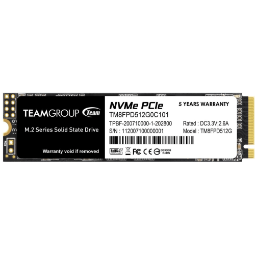 Твердотельный накопитель 512GB SSD TeamGroup MP33 PRO M.2 NVMe R3500Mb/s W3000MB/s TM8FPD512G0C101
