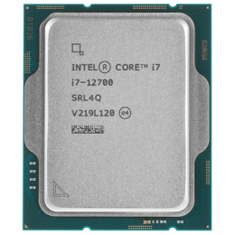Процессор Intel Core i7-12700 Base 1,6GHz(EC), Performance 2,1GHz(PC), Turbo 3,6GHz, Max Turbo 4,9GHz, Cache 25Mb, 12/20 Adler Lake Intel® UHD 770, Base TDP 65W, Turbo TDP 180W, FCLGA1700 w/o cooler, OEM, CM8071504555019