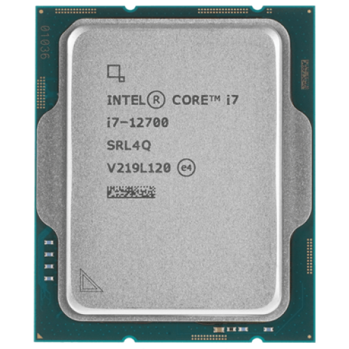 Процессор Intel Core i7-12700 Base 1,6GHz(EC), Performance 2,1GHz(PC), Turbo 3,6GHz, Max Turbo 4,9GHz, Cache 25Mb, 12/20 Adler Lake Intel® UHD 770, Base TDP 65W, Turbo TDP 180W, FCLGA1700 w/o cooler, OEM, CM8071504555019