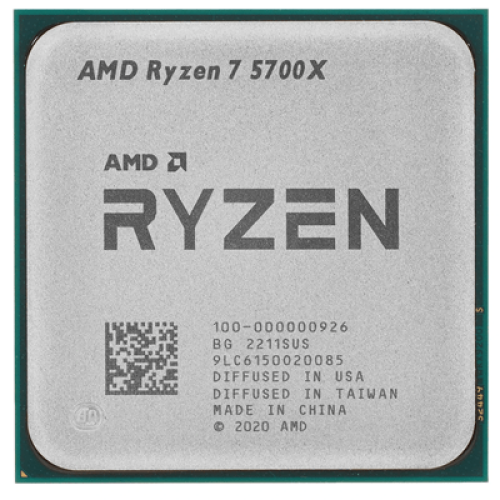 Процессор AMD Ryzen 7 5700X 3,4Гц (4,6ГГц Turbo) Zen 3 8-ядер 16 потоков, 4MB L2, 32MB L3, 65W, AM4, OEM 100-000000926