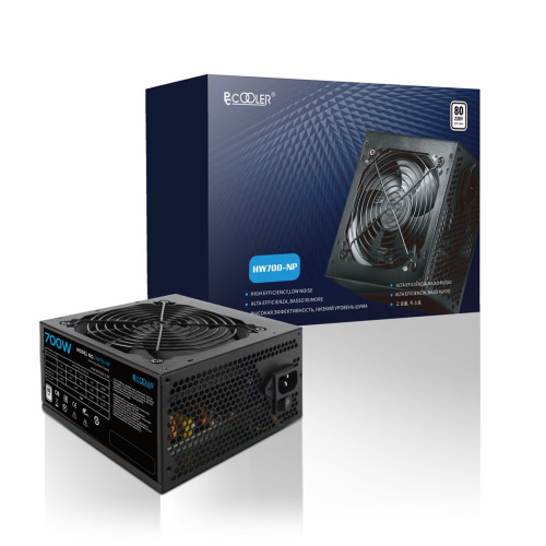 Блок питания PCCooler HW700-NP, 700W, Non Modular, 80+, КПД ≥80%, Fan 120mm, Черный, HW700-NP