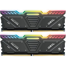Оперативная память с RGB подсветкой 32GB Kit (2x16GB) GEIL POLARIS RGB 5600Mhz DDR5 UDIMM PC5-44800 38-44-44-84 1.25V GOSG532GB5600C38ADC Titanium Gray