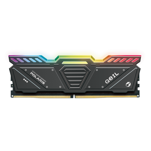Оперативная память с RGB подсветкой 32GB Kit (2x16GB) GEIL POLARIS RGB 5600Mhz DDR5 UDIMM PC5-44800 38-44-44-84 1.25V GOSG532GB5600C38ADC Titanium Gray