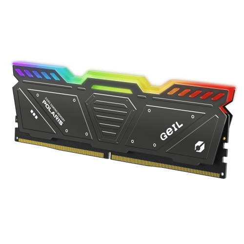 Оперативная память с RGB подсветкой 32GB Kit (2x16GB) GEIL POLARIS RGB 5600Mhz DDR5 UDIMM PC5-44800 38-44-44-84 1.25V GOSG532GB5600C38ADC Titanium Gray