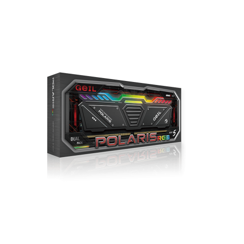 Оперативная память с RGB подсветкой 32GB Kit (2x16GB) GEIL POLARIS RGB 5600Mhz DDR5 UDIMM PC5-44800 38-44-44-84 1.25V GOSG532GB5600C38ADC Titanium Gray