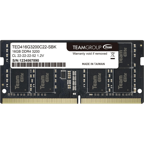 Оперативная память для ноутбука 16GB DDR4 3200Mhz Team Group ELITE PC4-25600 CL22 SO-DIMM TED416G3200C22-S01