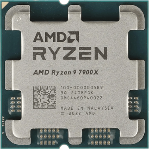 Процессор AMD Ryzen 9 7900X 4,7Гц (5,6ГГц Turbo) Zen4 12-ядер 24-потоков, 12MB L2, 64MB L3, 170W-230W, AM5, OEM, 100-000000589