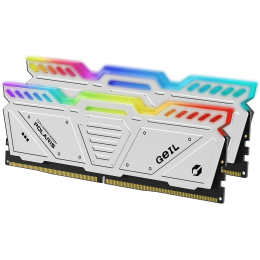 Оперативная память с RGB подсветкой 32GB Kit (2x16GB) GEIL POLARIS RGB 5600Mhz DDR5 UDIMM PC5-44800 46-46-46-90 1.35V GOSW532GB5600C46DC White