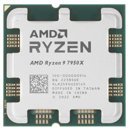 Процессор AMD Ryzen 9 7950X 4,5Гц (5,7ГГц Turbo) Zen4 16-ядер 32-потоков, 16MB L2, 64MB L3, 170W-230W, AM5, OEM, 100-000000514