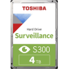 Жесткий диск для Видеонаблюдения HDD 4Tb TOSHIBA S300 Surveillance 5400rpm 256Mb SATA3 3,5" HDWT840UZSVA. MTBF 1млн. часов. Для систем видеонаблюдения!