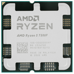 Процессор AMD Ryzen 5 7500F 3,7Гц (5,0ГГц Turbo) Zen4 6-ядер 12-потоков, 6MB L2, 32MB L3, 65W-85W, AM5 OEM 100-000000597