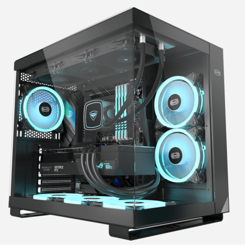 Корпус PCCooler C3T500 ARGB BK ATX/MATX/ITX USB3.1 Gen 2 Type-C, USB3.0, USB2.0, 6xFAN ARGB included (1x сзади, 2x сбоку, 3x снизу ), Black