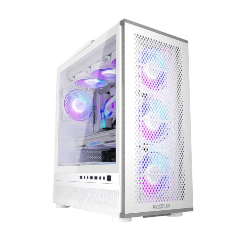Корпус PCCooler ME200W MESH WH EATX/ATX/mATX/ITX 2x3.5", 4x2.5", USB3.0, 2xUSB2.0 3xFAN ARGB included (3x спереди ) White