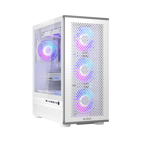 Корпус PCCooler ME200W MESH WH EATX/ATX/mATX/ITX 2x3.5", 4x2.5", USB3.0, 2xUSB2.0 3xFAN ARGB included (3x спереди ) White