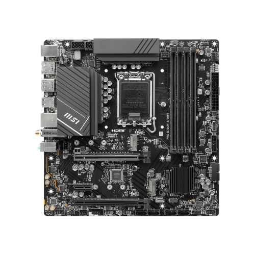 Материнская плата MSI PRO B760M-A WIFI LGA1700 4xDDR5 4xSATA3 RAID 2xM.2 2xHDMI 2xDP mATX