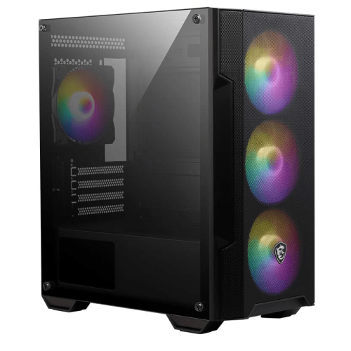 Компьютерный корпус MSI MAG FORGE M100R mATX/Mini-ITX, 2x 2.5", 1x2.5"/3.5", 1x 3.5", 2xUSB 2.0, 1xUSB 3.2 Gen1, Audio, Mic, Предустановленые ARGB вентиляторы Спереди 3xARGB Fan, Сзади 1xARGB MicroATX