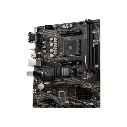 Материнская плата MSI A520M PRO AM4 2xDDR4 4xSATA3 RAID M.2 VGA HDMI DP ARGB header mATX