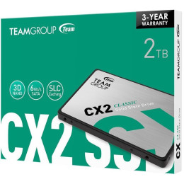 Твердотельный накопитель 2000GB SSD TeamGroup CX2 2.5” SATA3 R540Mb/s W490MB/s T253X6002T0C101