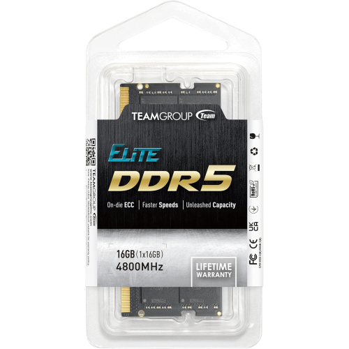 Оперативная память для ноутбука 16GB DDR5 4800Mhz Team Group ELITE SO-DIMM PC5-38400 CL40-39-39-77 1.1V TED516G4800C40D-S01