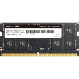 Оперативная память для ноутбука 16GB DDR5 4800Mhz Team Group ELITE SO-DIMM PC5-38400 CL40-39-39-77 1.1V TED516G4800C40D-S01