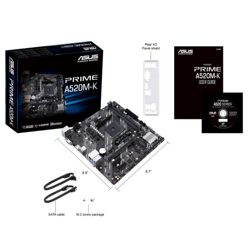 Материнская плата ASUS PRIME A520M-K AMD A520 AM4 2xDDR4 4xSATA3 RAID M.2 D-Sub HDMI mATX