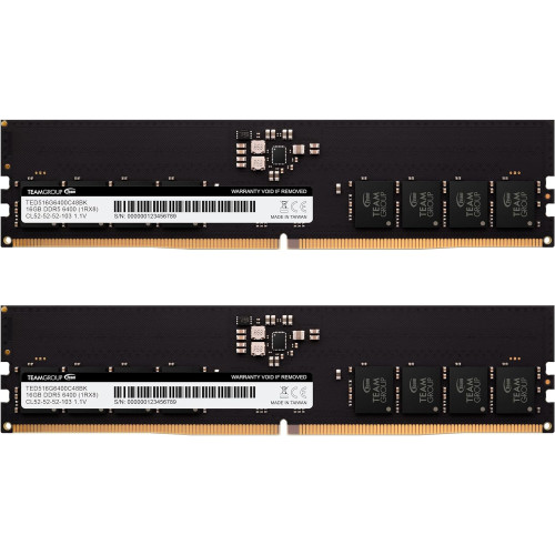 Оперативная память 32GB Kit (2x16GB) 6400MHz DDR5 Team Group ELITE PC5-51200 CL52-52-52-103 1.1V TED532G6400C52DC01