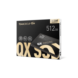 Твердотельный накопитель  512GB SSD TeamGroup QX 2.5” SATA3, R520 MB/s, W430MB/s, 160TBW, 3D QLC флэш, SLC кэширование T253X7512G0C101